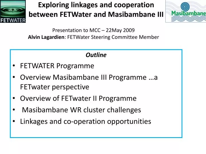 exploring linkages and cooperation between fetwater and masibambane iii