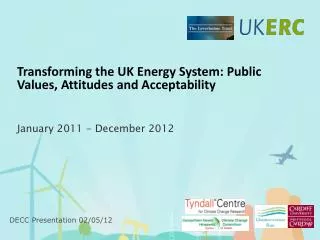 Transforming the UK Energy System: Public Values, Attitudes and Acceptability