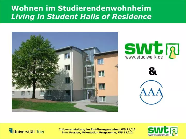 wohnen im studierendenwohnheim living in student halls of residence