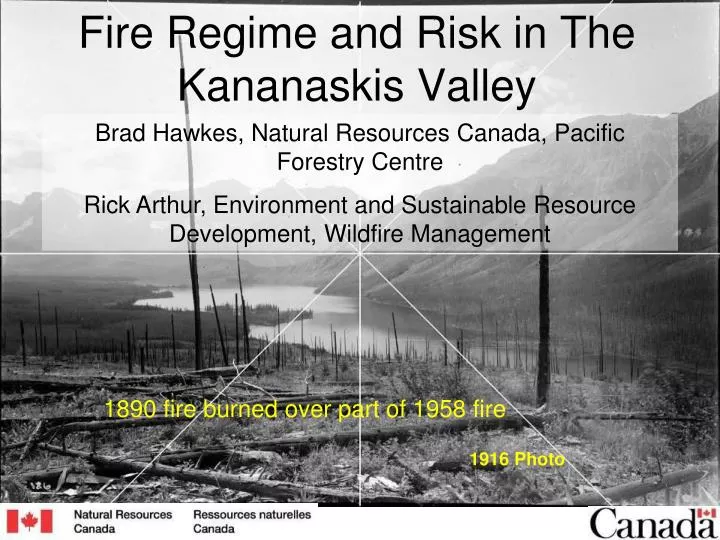 fire regime and risk in the kananaskis valley