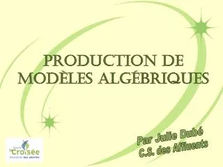 production de mod les alg briques