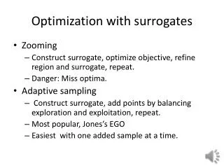 Optimization with surrogates