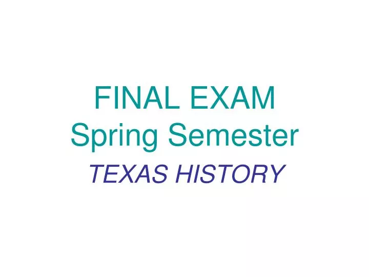 final exam spring semester