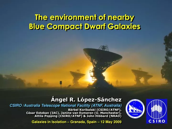 the environment of nearby blue compact dwarf galaxies