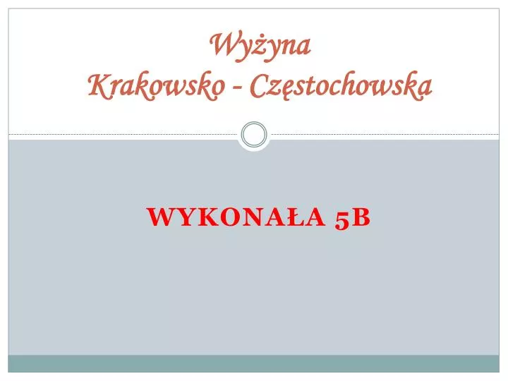 wy yna krakowsko cz stochowska