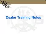 Dealer Training Notes - slide 1