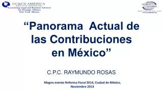 panorama actual de las contribuciones en m xico