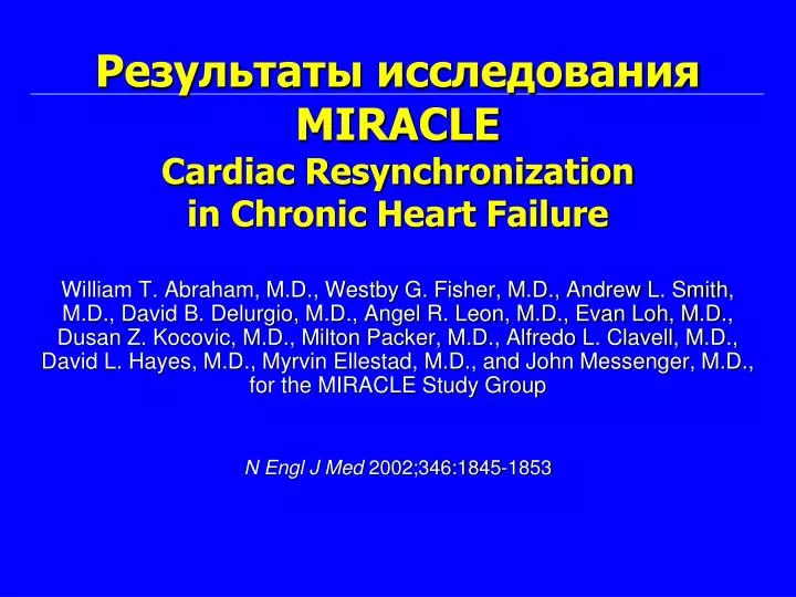 miracle cardiac resynchronization in chronic heart failure