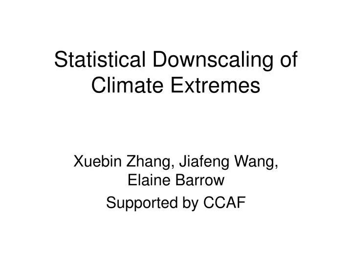 statistical downscaling of climate extremes