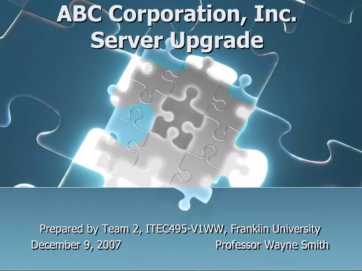 abc corporation inc server upgrade