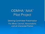 ODMHA “AAA” Pilot Project - slide 1