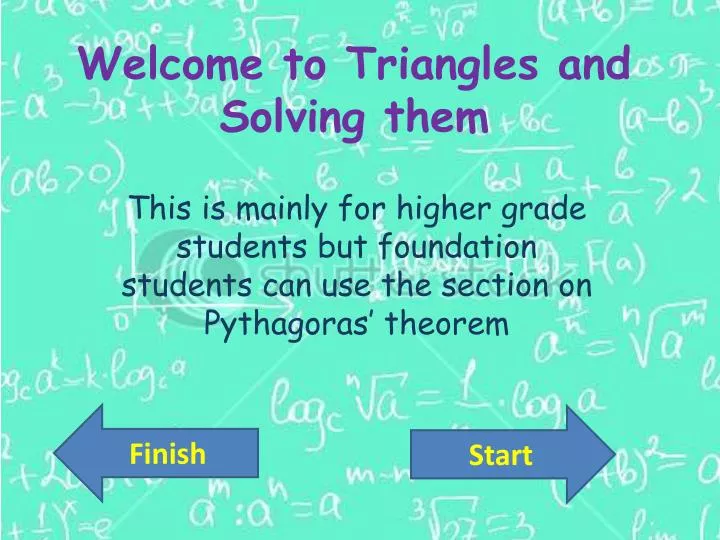 welcome to triangles and solving them