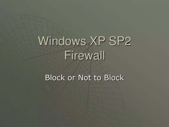 windows xp sp2 firewall