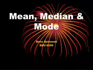 Mean, Median &amp; Mode