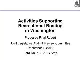 Activities Supporting Recreational Boating in Washington