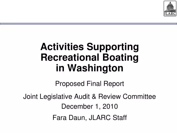 activities supporting recreational boating in washington