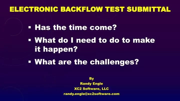 electronic backflow test submittal