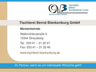 Tischlerei Bernd Blankenburg GmbH