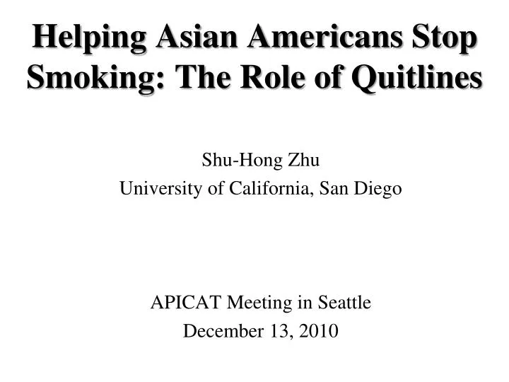 helping asian americans stop smoking the role of quitlines