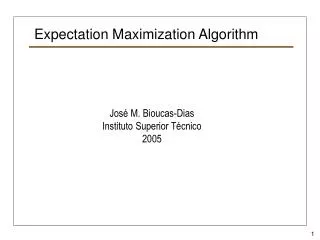 Expectation Maximization Algorithm