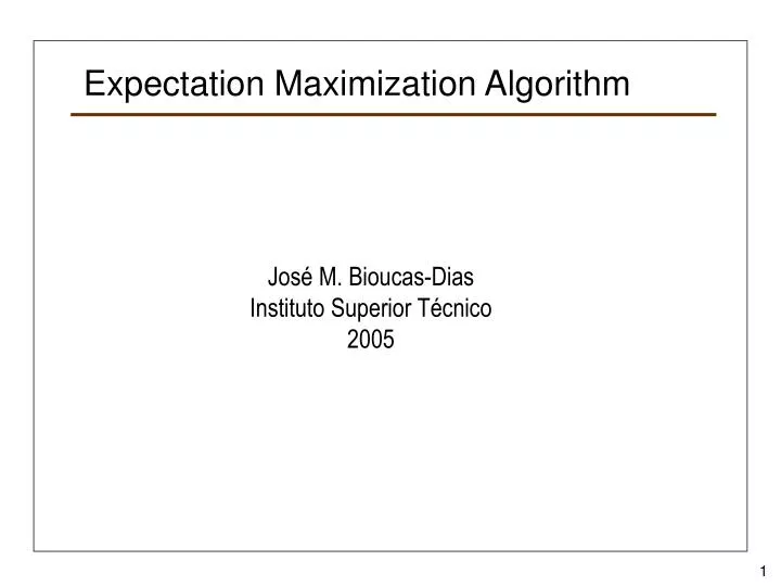 expectation maximization algorithm