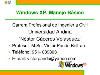 windows xp manejo b sico