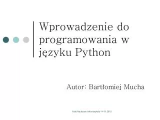 wprowadzenie do programowania w j zyku python