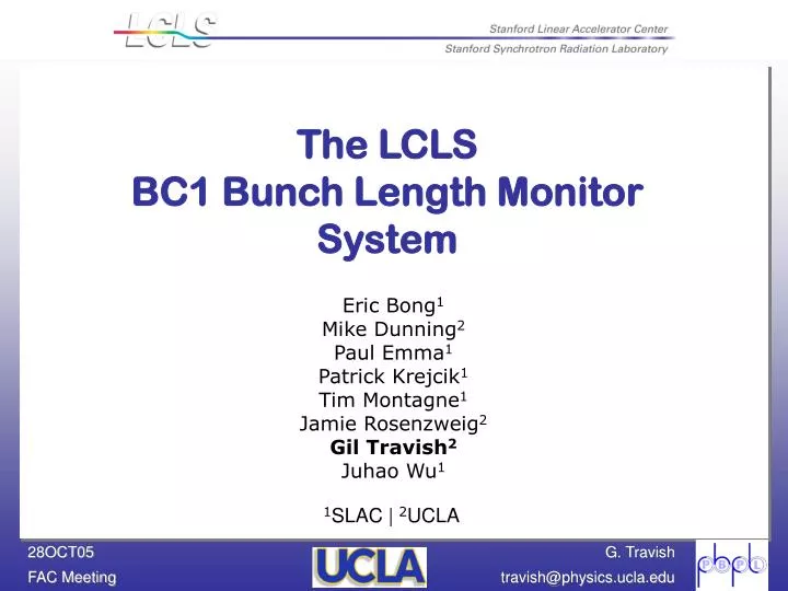 the lcls bc1 bunch length monitor system