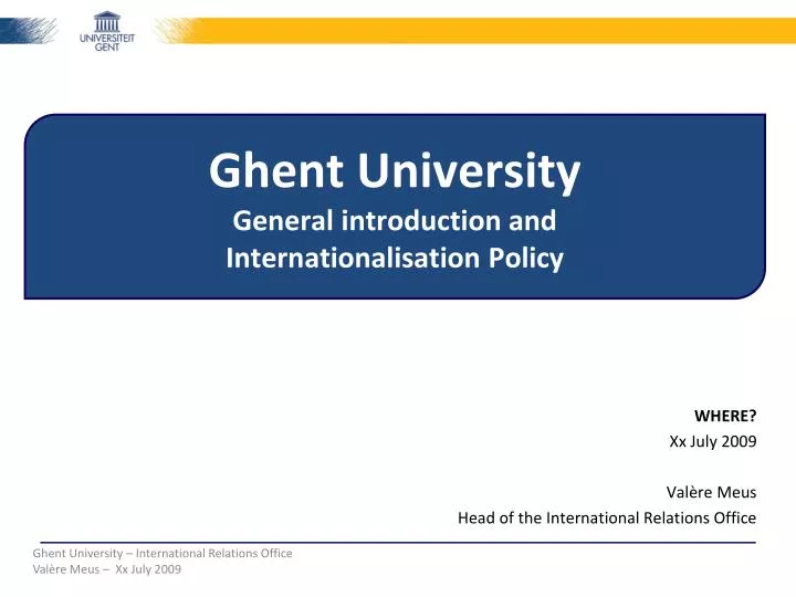 ghent university general introduction and internationalisation policy