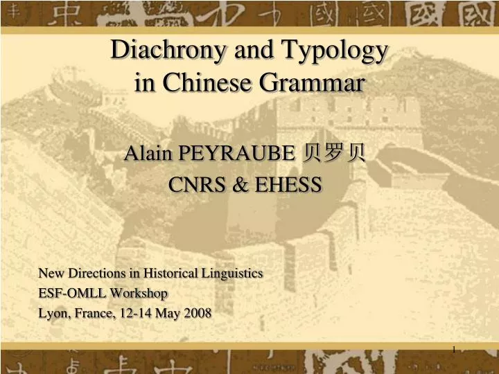 diachrony and typology in chinese grammar