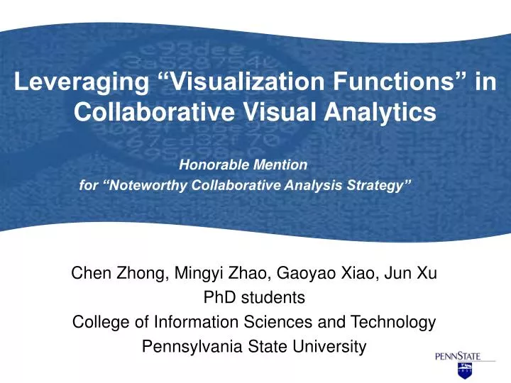 leveraging visualization functions in collaborative visual analytics
