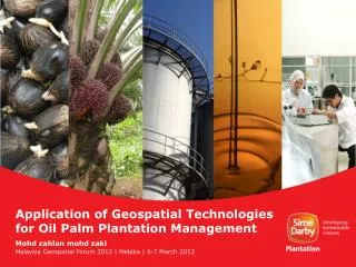 Application of Geospatial Technologies for Oil Palm Plantation Management