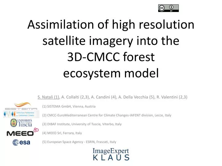 assimilation of high resolution satellite imagery into the 3d cmcc forest ecosystem model