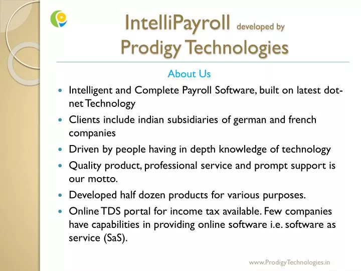 intellipayroll developed by prodigy technologies