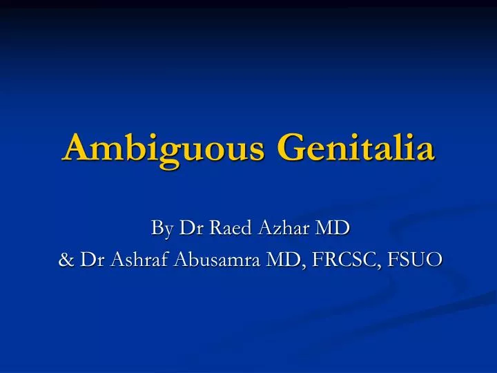 ambiguous genitalia