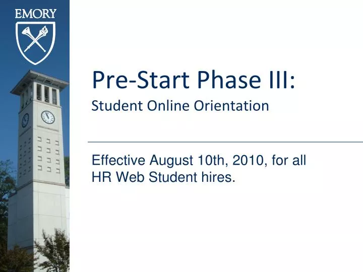 pre start phase iii student online orientation