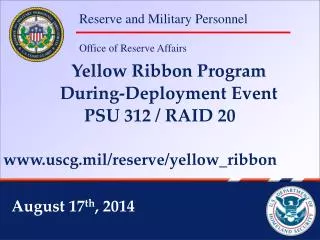 Yellow Ribbon Program During-Deployment Event PSU 312 / RAID 20