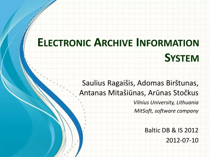electronic archive information system