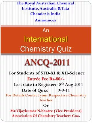 An International Chemistry Quiz