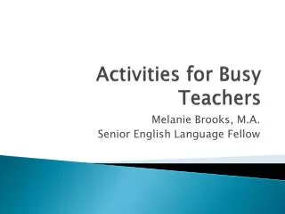 Activities for Busy Teachers
