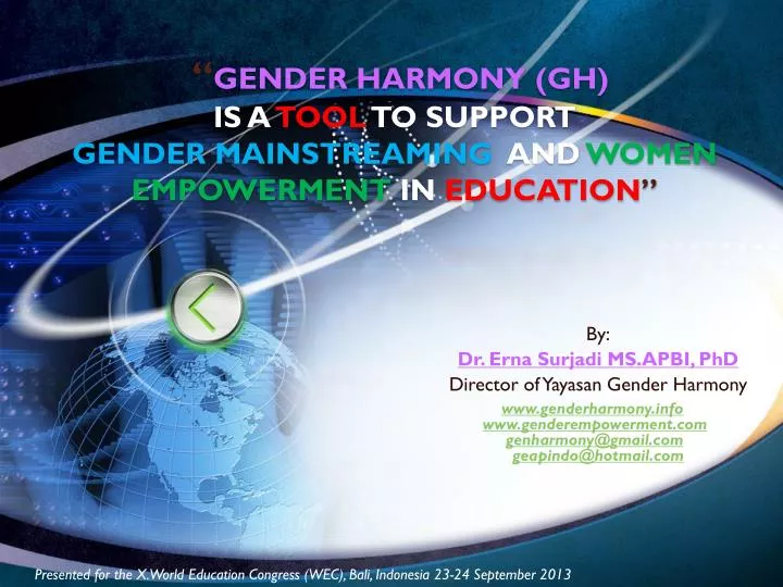 gender harmony gh is a tool to support gender mainstreaming and women empowerment in education