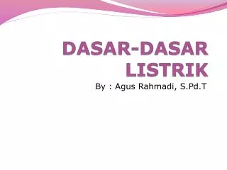dasar dasar listrik