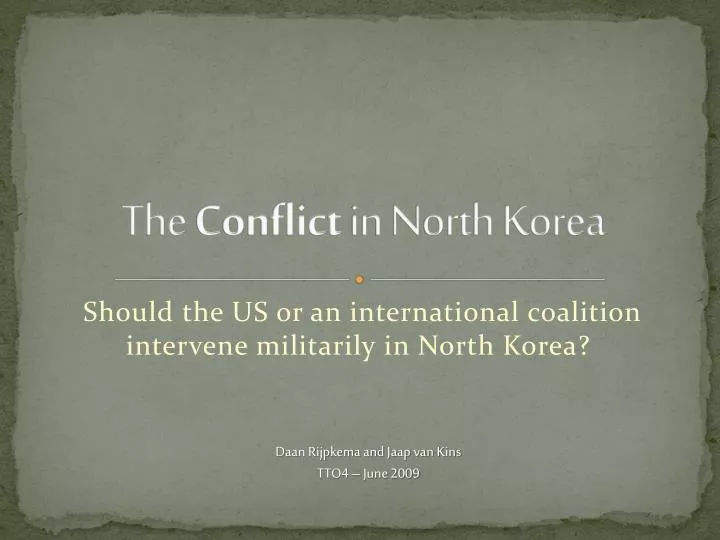 the conflict in north korea