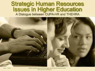 Strategic Human Resources Issues in Higher Education