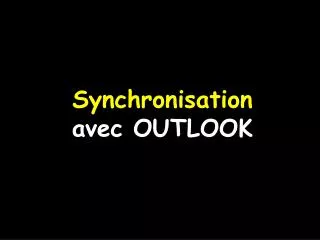 synchronisation avec outlook