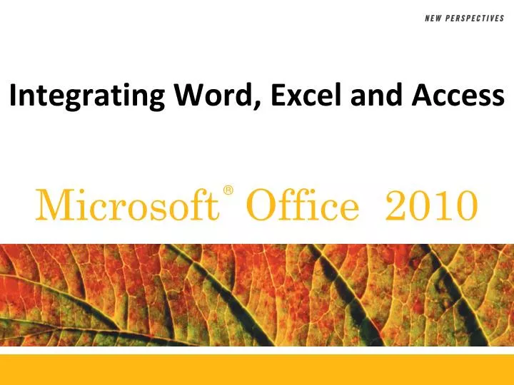 integrating word excel and access