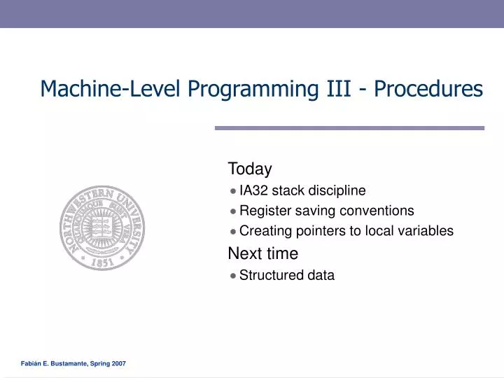 machine level programming iii procedures