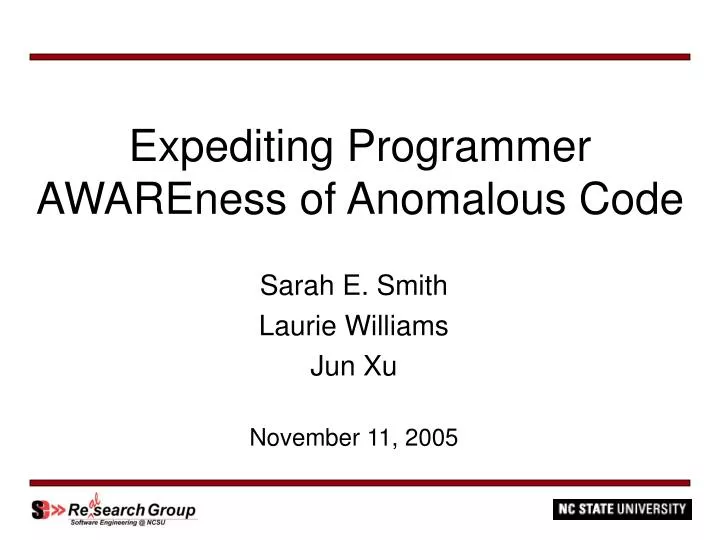 expediting programmer awareness of anomalous code