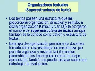 organizadores textuales superestructuras de texto