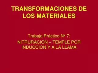 transformaciones de los materiales